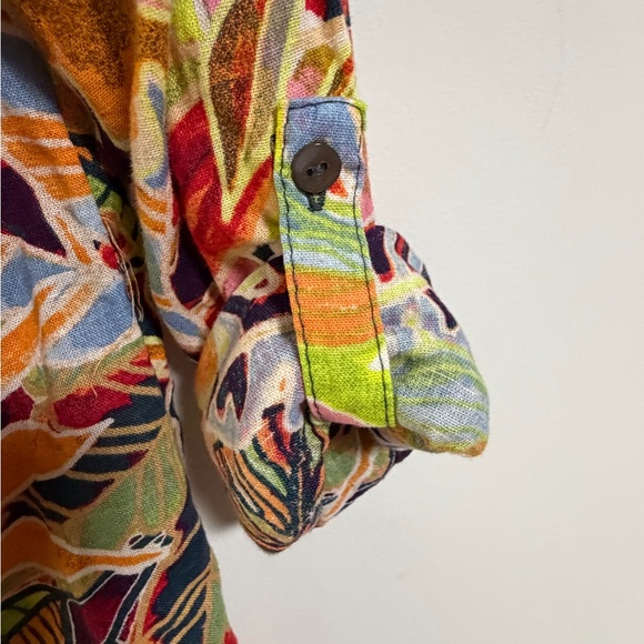 C&C California Colorful Leaf Pattern Coverup - Picture 13 of 13